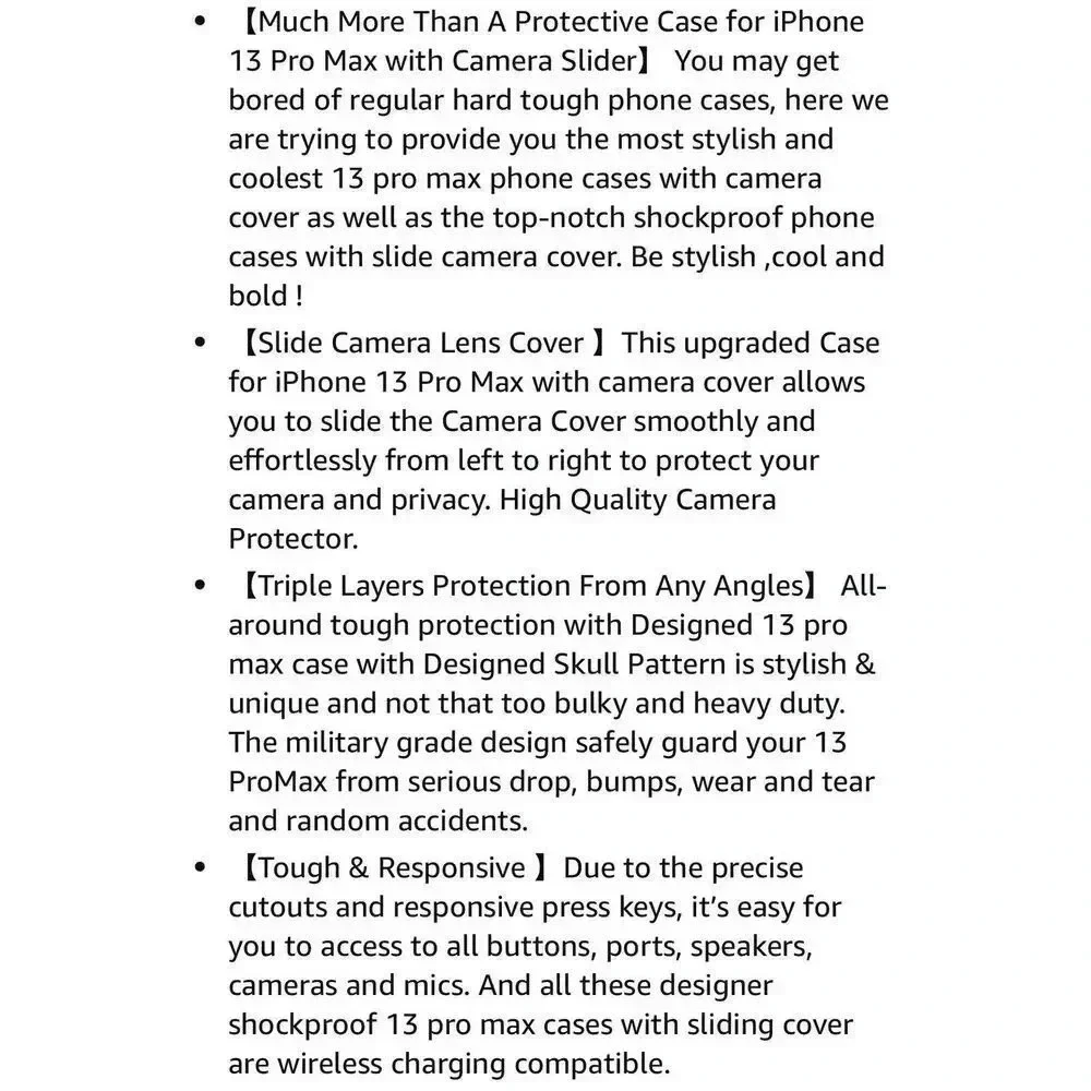 Designer Skull Heavy Duty Case for iPhone 13 Pro Max with Slide Camera Protector